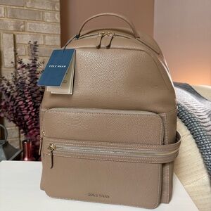 COLE HAAN Davis Leather Backpack - Irish Coffee
